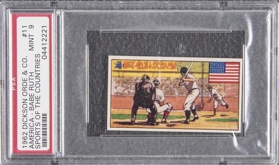 1962 Dickson Orde & Co. "Sports of the Countries" #11 Babe Ruth/America – PSA MINT 9